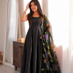Natural Crepe Anarkali Suit Set