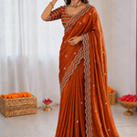 Pure Space Silk Cutdana Handwork Saree Set