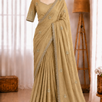 Rangoli Crush Silk Embroidery Sequence Butta Mirror Lace Work Saree