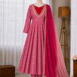 Roman Silk Embroidery Sequence & Real Mirror Work Gown