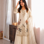 Fendy Silk Embroidered Plazzo Suit Set