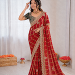 Panetar Chiffon Embroidered Saree Set