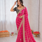 Panetar Chiffon Embroidered Saree Set