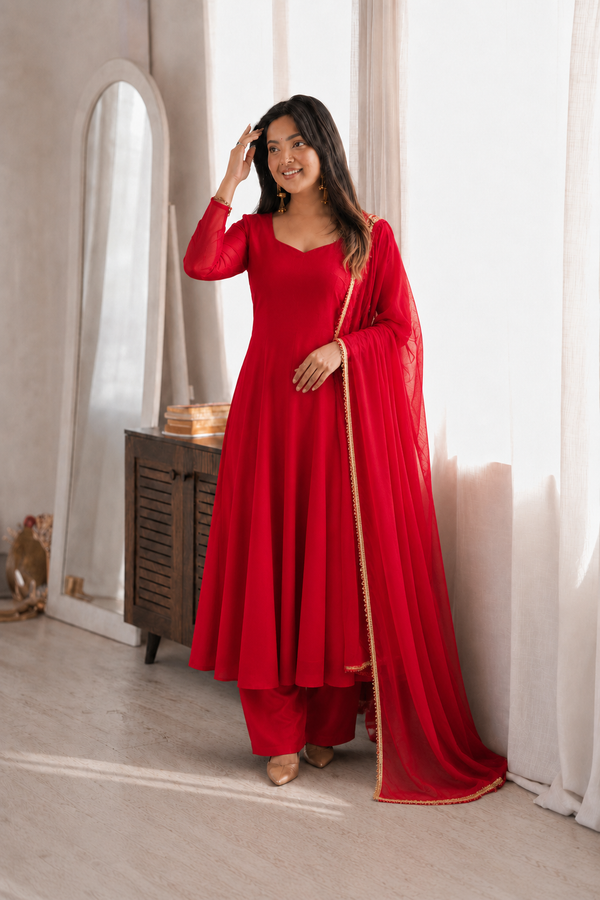 Tibby Silk Anarkali Suit Set