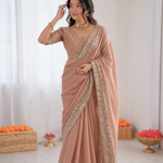 Tibby Silk Embroidered Saree Set