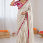 Pure Viscose Satin Embroidered Saree