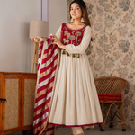 Beautifull Off White Color Roman Fabric With Tushar Silk Top Pent