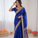 Beautiful Banarasi Soft Tissue Silk With Rich Zari Woven Work Saree