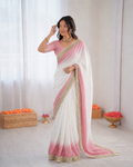 Elegant Rich Look Fendy Satin Silk With Self Weaving Jacquard Lining Work Saree