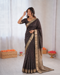 Beautiful Banarasi Organza Silk With Traditional Zari Weaving Butti Work Saree