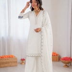 Beautiful Soft Rich Mal Chanderi With Sequence Embroidery Work Plazzo Suit