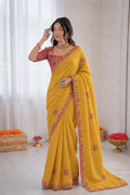 Beautiful Soft Rich Kota Doriya Silk With Rajasthani Bandhani Patch Work Saree