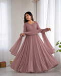 Beautiful Soft Rich Heavy Fox Georgette With Hand Work Gown Set