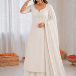 Beautiful Soft Rich Mal Chanderi With Hand Mirror & Sequence Embroidery Work Plazzo Suit