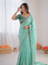 Beautiful Soft Fandy Satin Silk With Lotus Embroidery Work Saree