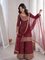 Beautiful Soft Rich Printed French Crepe Kurti Plazzo Set With Embroidery Work
