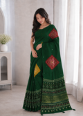 Beautiful Soft Rich Premium Japan Satin Silk With Mirror Work Saree