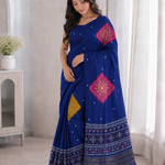 Beautiful Soft Rich Premium Japan Satin Silk With Mirror Work Saree