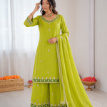 Beautiful Soft Rich Fox Georgette With Embroidery Sequence Work Suit Set