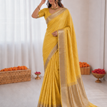 Beautiful Soft Rich Assam Silk With Zari Jacquard Weaving Work Saree