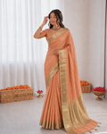 Beautiful Soft Rich Assam Silk With Zari Jacquard Weaving Work Saree