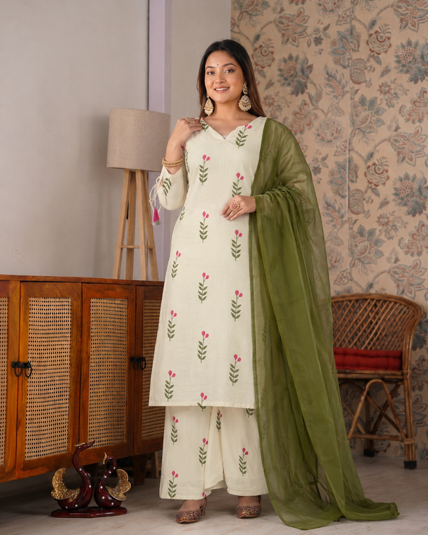 Pure Cambric Cotton Farshi Suit Set