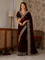Beautiful Soft Rich Satin Chiffon Beads Work Saree