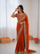 Beautiful Soft Rich Fandy Satin Silk Sequence Embroidery Work Saree