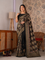 Beautiful Soft Rich Marsh Mellow Silk Elephant Print & Mirror Work Saree