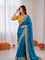 Beautiful Soft Rich Fandy Satin Embroidery Meena Work Saree