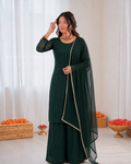Beautiful Faux Georgette With Rich Embroidery Work Plazzo Suit
