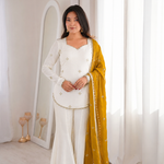 Beautiful Soft Fendy Silk With Embroidery Sequence Work Sharara Suit
