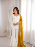 Beautiful Soft Fendy Silk With Embroidery Sequence Work Sharara Suit