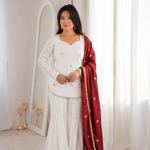 Beautiful Soft Fendy Silk With Embroidery Sequence Work Sharara Suit
