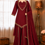Elegant Roman Glass Mirror Work Palazzo Suit
