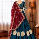 Premium Magenta Rayon Lehenga Choli with Heavy Vintage Embroidered Dupatta