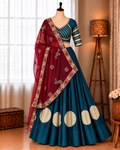 Premium Magenta Rayon Lehenga Choli with Heavy Vintage Embroidered Dupatta