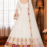New Wear Blooming Georgette Embroidery Work Gown