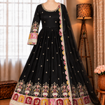 New Wear Blooming Georgette Embroidery Work Gown