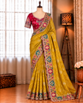 Designer Dola Silk Coding & Sequence Work Saree