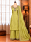 Yellow Color Mul Chanderi With Embroidery Work Top Pent