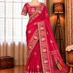 Karva Choth special Dola SIlk With Moti Work Saree