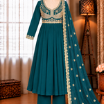 Rama Color Blooming Georgette Sequience Embroidery Work Top Pent