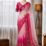 Tebby Silk With Floral Print & Katdana Handwork