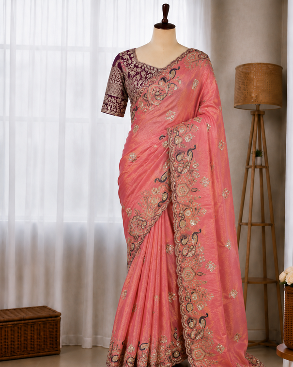 Very Soft Elegant Rich Look Sartin Saree