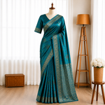 New Arrival Premium Viscose Silk Position Print Saree With Stitched Blouse