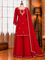 Embroidered Georgette Top, Plazzo & Dupatta Set