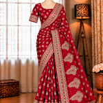 Red Color Pure Silk With Coding Work Saree