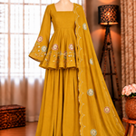 Yellow Color Fandy Silk With Zari Work Top Pent