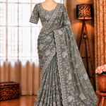 Beautifull Fendy Silk With Beds Work Saree